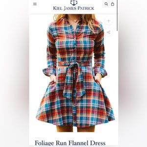 Kiel James Patrick cozy cabin flannel dress in “foliage run” size medium